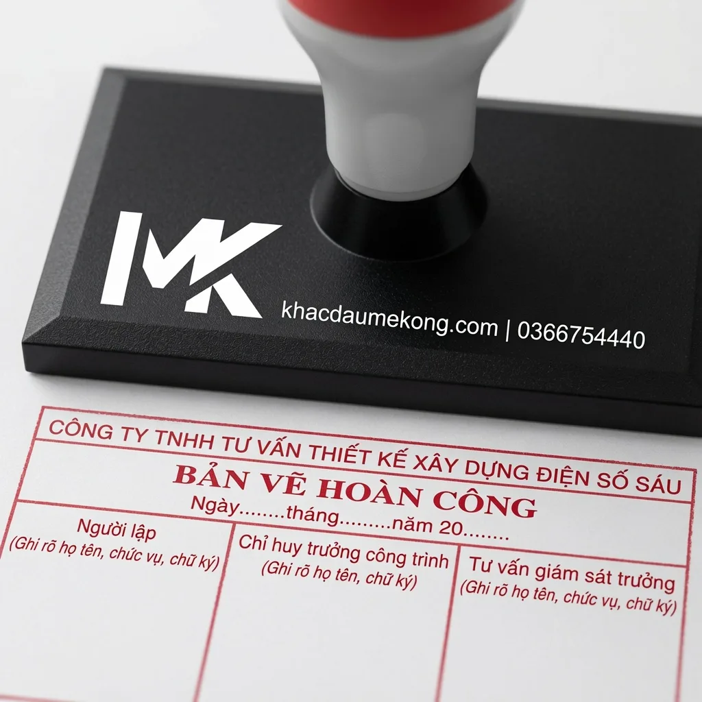 Dấu hoàn công branded tại xưởng Khắc Dấu Mekong Cần Thơ