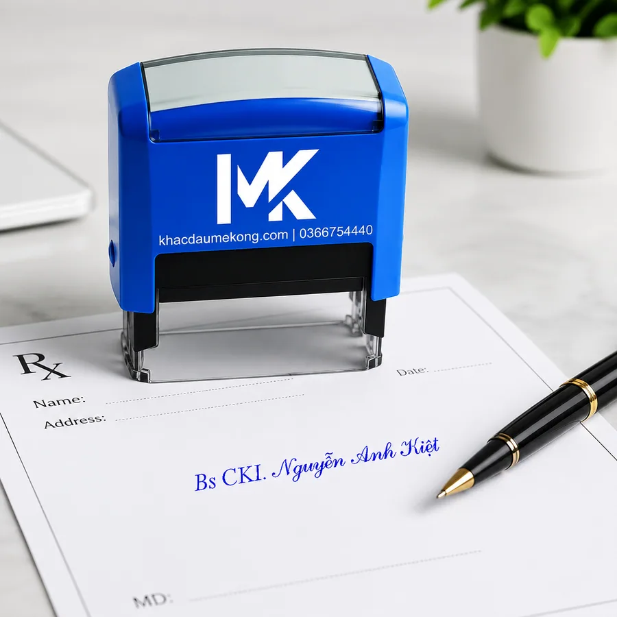 Mẫu dấu tên bác sĩ có chữ ký chuyên nghiệp dùng ký toa thuốc