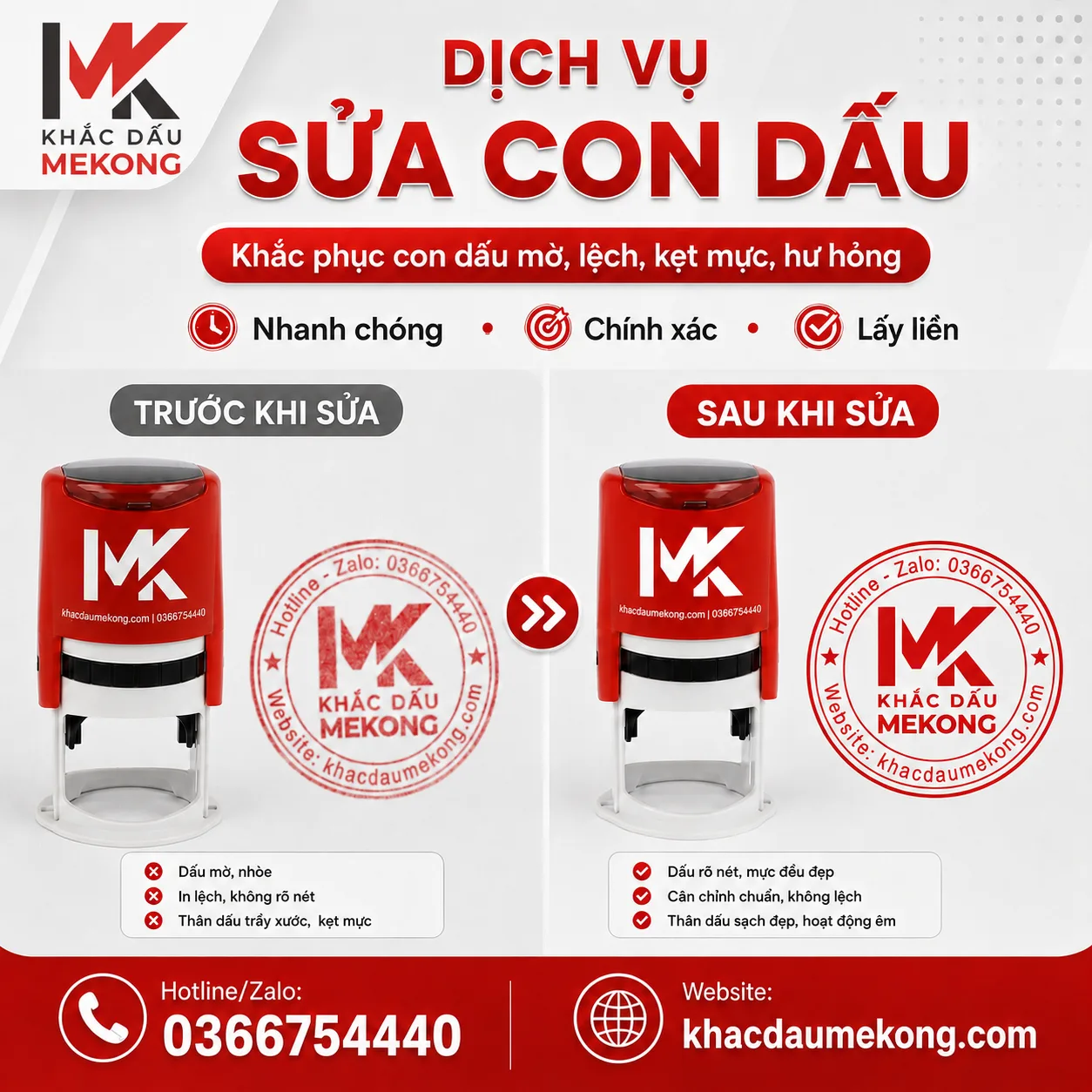 Dịch vụ sửa con dấu tại Cần Thơ – Nhanh chóng, chính xác, lấy liền