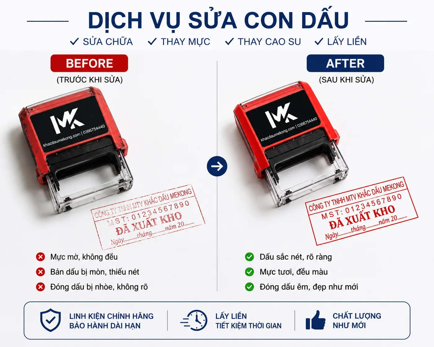 Sửa con dấu doanh nghiệp – Khắc Dấu Mekong Cần Thơ