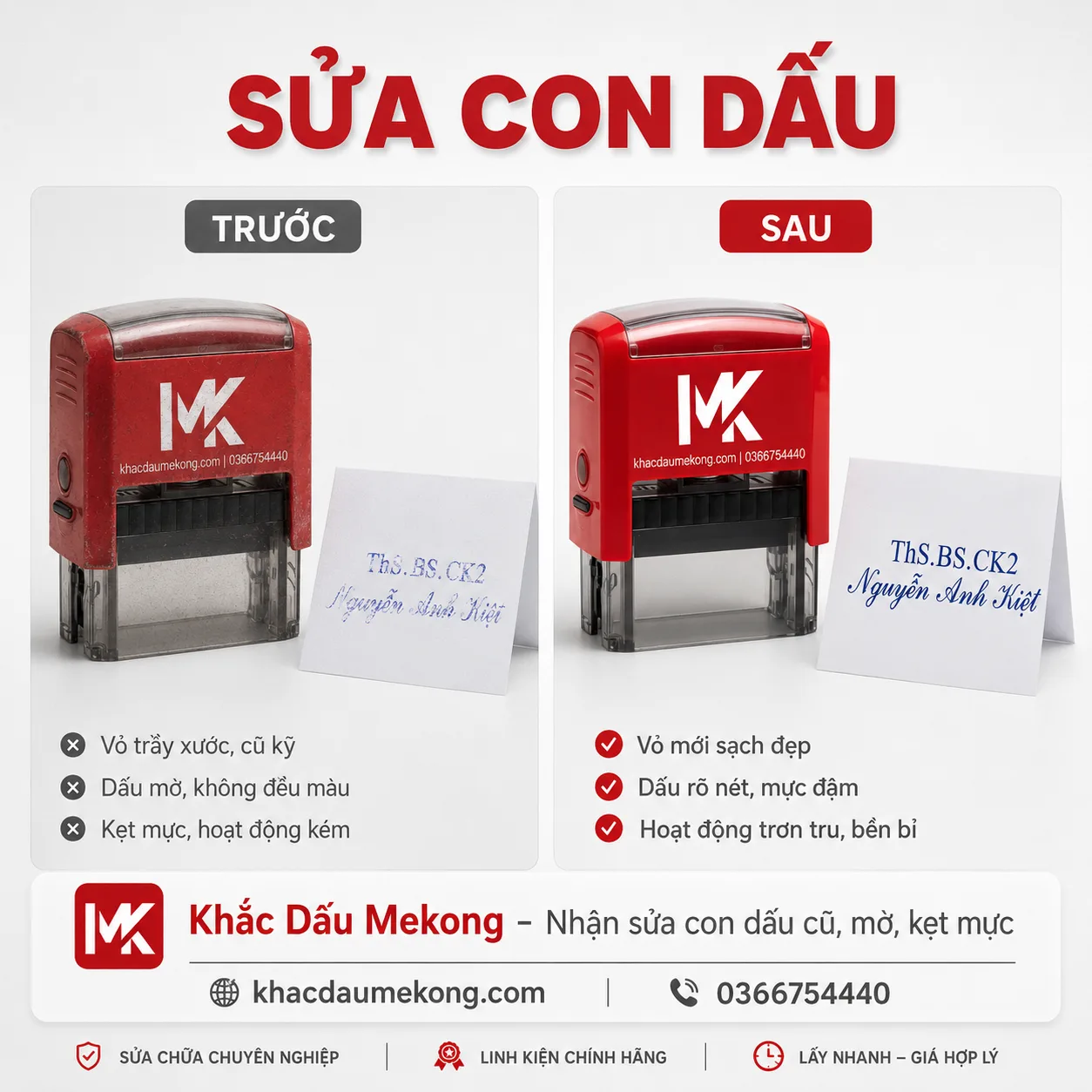 Sửa con dấu trước và sau – Khắc Dấu Mekong
